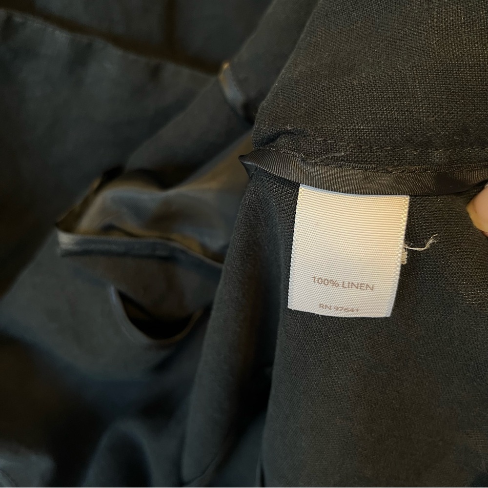 J Jill Linen blazer jacket M Single button Black Pockets Breathable Lightweight - Picture 5 of 8